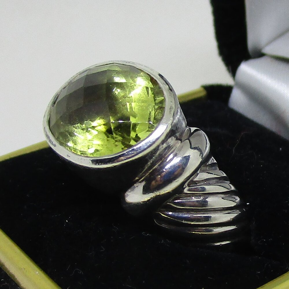 Oval Cut Peridot Statement Ring - image 8